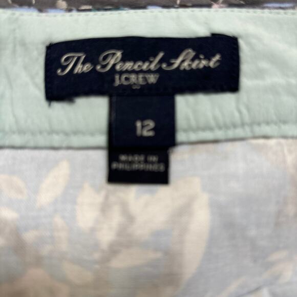 J.Crew Blue Floral Pencil Skirt - size 12 - Picture 7 of 7